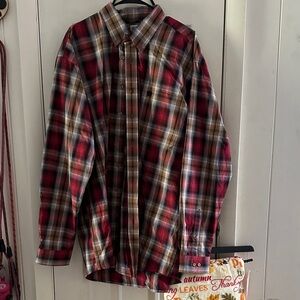 Cinch Men's Plaid Shirt - Red, Brown, White
